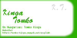 kinga tomko business card